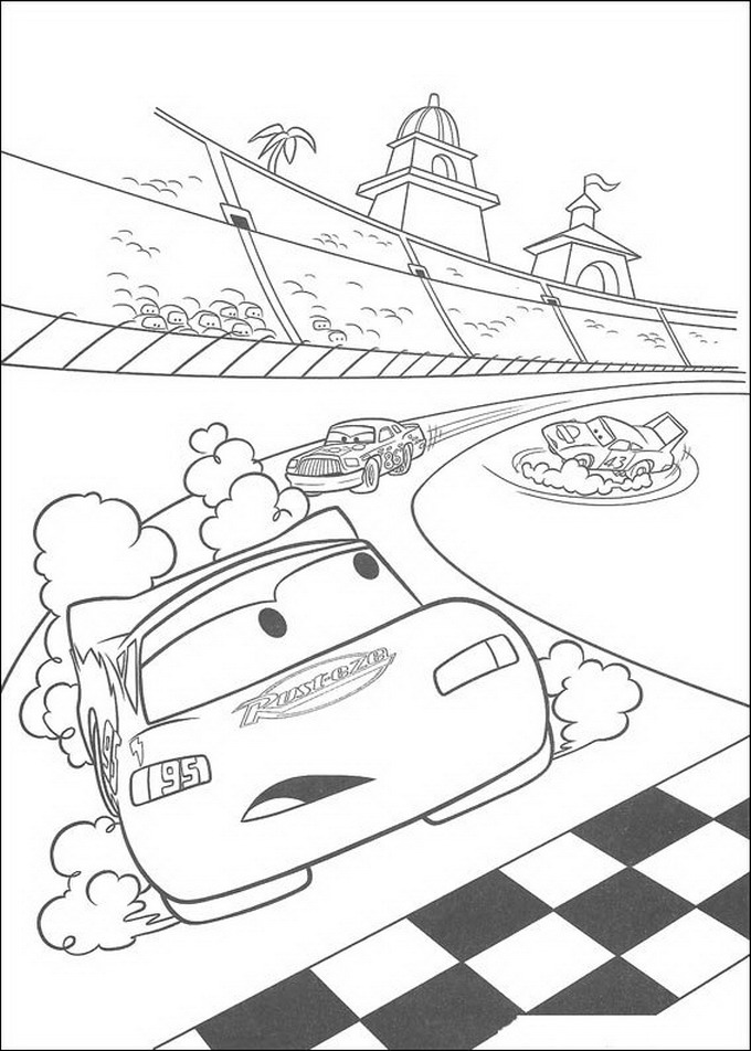 Plansa de colorat cu Cars pixar 105 8